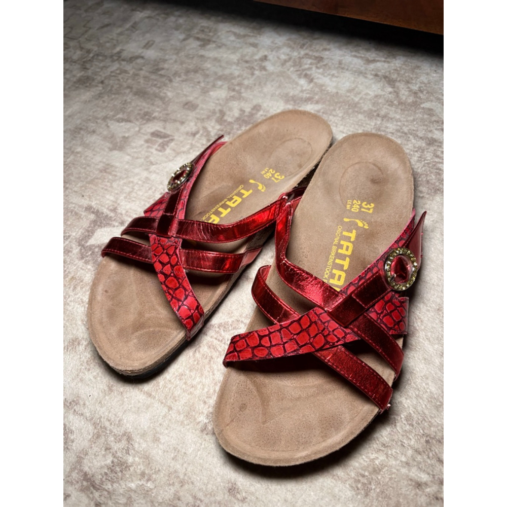Tatami Birkenstock Red Sandals Size 37